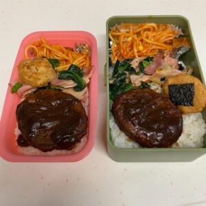 今日のお弁当「ハンバーグ弁当」