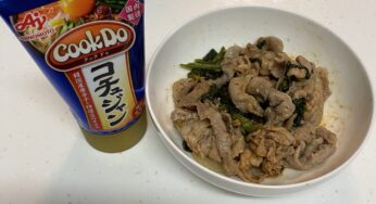 豚肉とほうれん草のプルコギ風!お好みでコチュジャン！