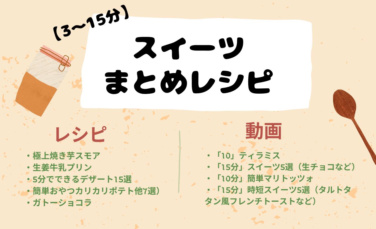 時短で速おやつ！【3~15分以内】でできる簡単スイーツまとめレシピ♪