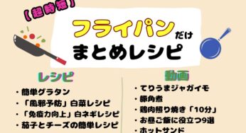 【時短】洗い物もタイパ！フライパン一つで作れるまとめレシピ♪