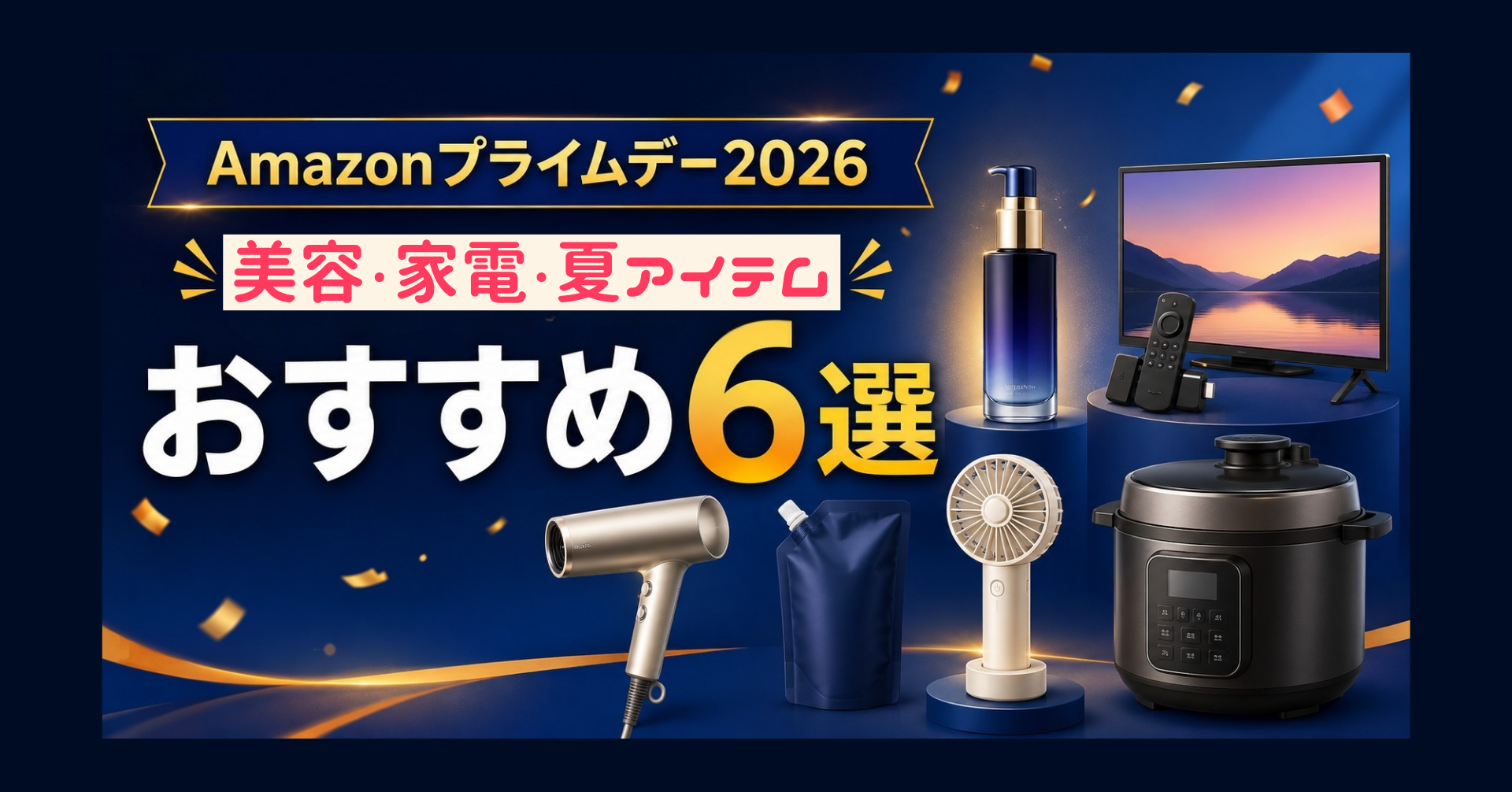 Amazonプライムデー2026おすすめ6選｜50代主婦が選ぶ美容・家電・夏アイテム