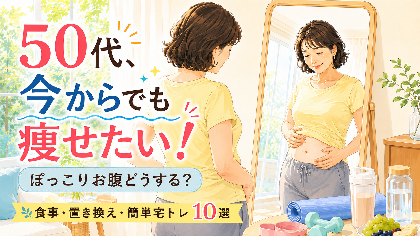 50代、今からでも痩せたい！何が続く？ダイエット10選を比較｜食事・置き換え・宅トレ